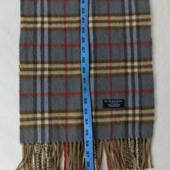 Burberry Cashmere Check Scarf Blue | Unisex | Premium Feel | Limited Time - Picture 4 of 6